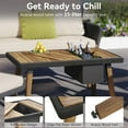 thumbnail image 5 of 6-Piece Patio Furniture Set, Outdoor Conversation Set with Acacia Wood Cool Bar Table with Ice Bucket, 1 Loveseat, 2 Armchairs, 2 Stools for Backyard Porch Balcony, 5 of 8