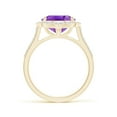 thumbnail image 2 of ANGARA Natural Oval 4.3 ct Amethyst Ring with Ornate Halo in 14K Yellow Gold for Women (Size-12x10mm) | February Birthstone, Birthday, Anniversary, Jewelry Gift for Women | Natural Amethyst Ring, 2 of 9