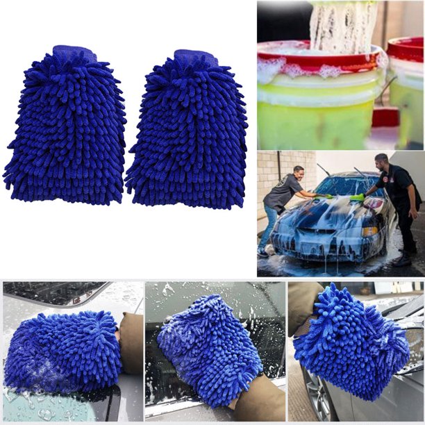 Lolmot Mitt Microfiber Car Wash Washing Cleaning Glove Dual Sided