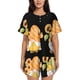 thumbnail image 1 of Balery Hello Spring Sunflower Gnomes Conjunto de Pijama para Mujer con Estampado, Dos Piezas de Manga Corta y Shorts, Ropa de Dormir Suave con Cuello Redondo y Bolsillos-3X-Large, 1 of 6