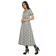 thumbnail image 2 of Moomaya Short Sleeve Kurta Printed Women Front Slit Kurti Summer Clothing, 2 of 6