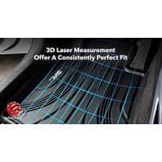 3W Floor Mats & Cargo Liner For 2020-2024 Hyundai Palisade 8 Seat (Only for Bench Seat) Custom Fit TPE All Weather Car Floor Liner Black