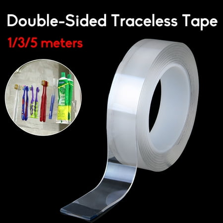 Double Sided Adhesive Tape, Transparent Strong Adhesive Traceless Removable and Reusable Anti Slip Tape for Home, Wall, Room, Office