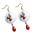 thumbnail image 1 of 1 par de pendientes de Navidad, regalos de joyería de vacaciones para mujeres y niñas, gota de joyería renos esponjosos Yuyangstore pendiente de tema navideño, 1 of 5