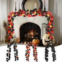Halloween Decorations Black Flower Garland Hanging Vines Fake Ivy Leaves Table Decor for Garden Terrace Beach Party Wedding Decoration Thanksgiving Christmas 5.74 ft
