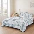 thumbnail image 2 of Queen Quilt Set 90''x96'', Coastal Blue Lightweight Bedspread Coverlet Set with 2 Pillow Shams, Retro Ocean Coral Shell Starfish Seahorse Breathable All Season Quilt Bedding for Bedroom/Guest Room, 2 of 9