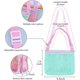 thumbnail image 5 of Bolsa de playa de malla (rosa), bolso de mano de red de conchas, bolsa de arena plegable de colección de conchas, adecuada para niños, bebés, niños y niñas que sostienen piscinas, B, 5 of 5