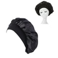 thumbnail image 3 of Gorro para dormir, capó para el cabello, capó ancho negro para dormir, capó para el cabello, respuesta rápida, 3 of 8