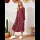 thumbnail image 5 of Pijama de Mujer con Cuello Redondo, Larga y Bolsillos Color Rubor XL, 5 of 9