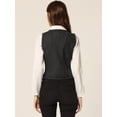thumbnail image 4 of Chaleco de mezclilla para mujer con cuello en V y botones sin mangas, informal, chaqueta vaquera Negro XS, 4 of 6