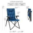 thumbnail image 4 of EVER ADVANCED Folding Recliner Camping Chair with Adjustable High Back, Fully Padded, Portable Patio Reclining Chair for Adults, Blue, 4 of 9