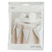 Simplicity 12' White Glitter Pennant Banner