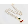 thumbnail image 5 of Pearl cherry Choker Necklace - Trendy Pearl necklace Gold tone, 5 of 7