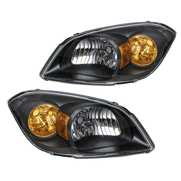 For 2005-2010 Chevy Cobalt 07-10 Pontiac G5 Black Headlights Left  Right Pairs