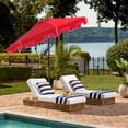 thumbnail image 2 of Safavieh Zimmerman 9' Market Crank UV Resistant Umbrella, Red/White, 2 of 7