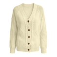 thumbnail image 4 of TRUBKH Lightweight Cardigans for Women's Button Down Cardigan Open Front Cardigan Sweaters Sweater Dress for Women Tunic Tops Blouse Pullovers Tops Pullover Cardigan Fall Clothes Beige XL, 4 of 4