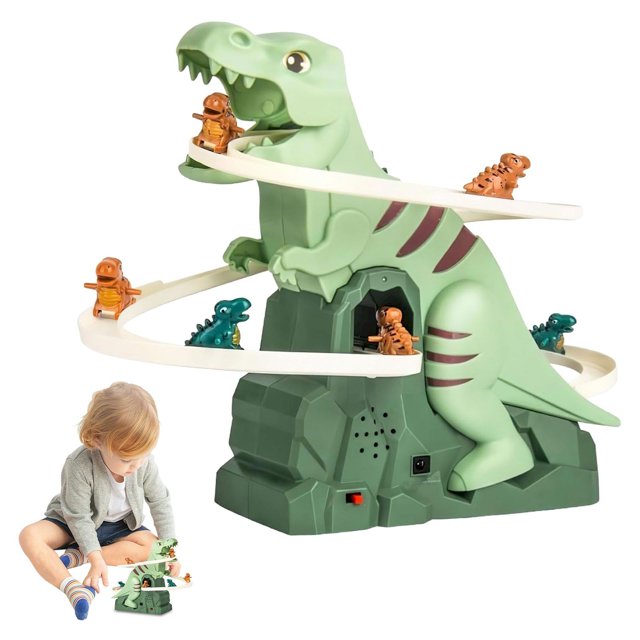 Dinosaur Slide Toy Set Toy Car Ramp Track Dinosaur Climbing Railcar Funny Escalator Toy Dinosaur Automatic Stair Climbing Race Track Set
