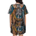 thumbnail image 6 of Daiia Coffee-Drinking Skull Pattern Womens Pajama Sets Short Sleeve Pajamas for Women Sets Soft Lounge Sets Casual Round Neck Sleepwear PJS-Small, 6 of 7