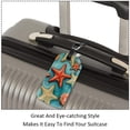 thumbnail image 3 of Square 2Pack PU Leather Starfish Cruise Luggage Tag with Privacy Cover and Name ID Tag for Travel Handbags Backpacks Luggage Tags, 3 of 6