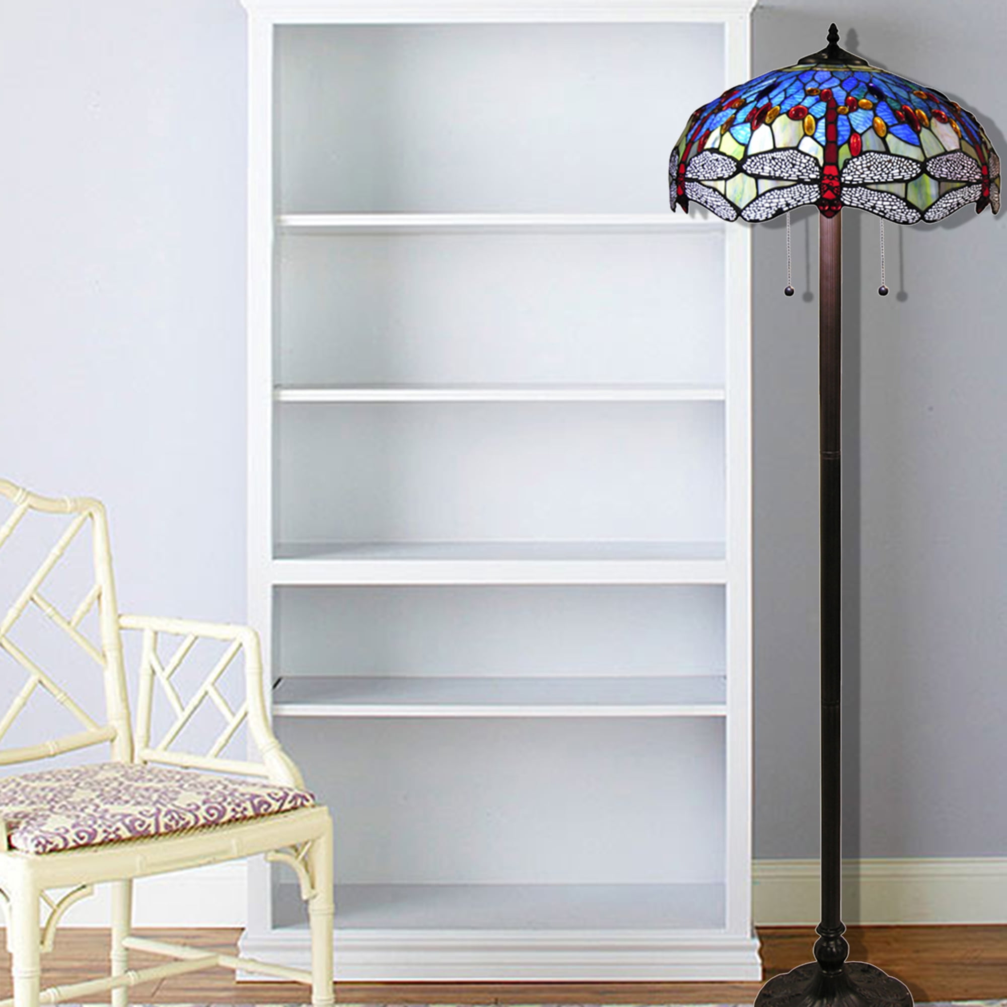 Warehouse of Tiffany 18-inch Floor Lamp in Bronze Metal Finish