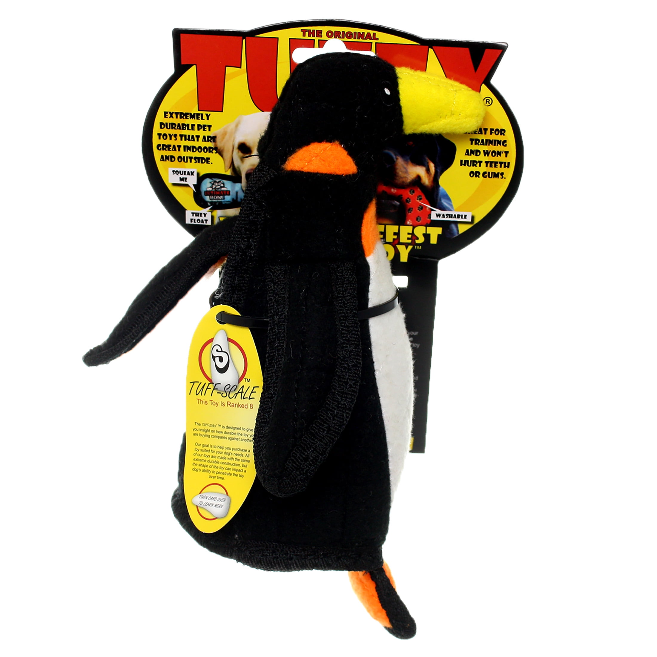 Tuffy Junior Zoo Penguin Durable Plush Dog Toy