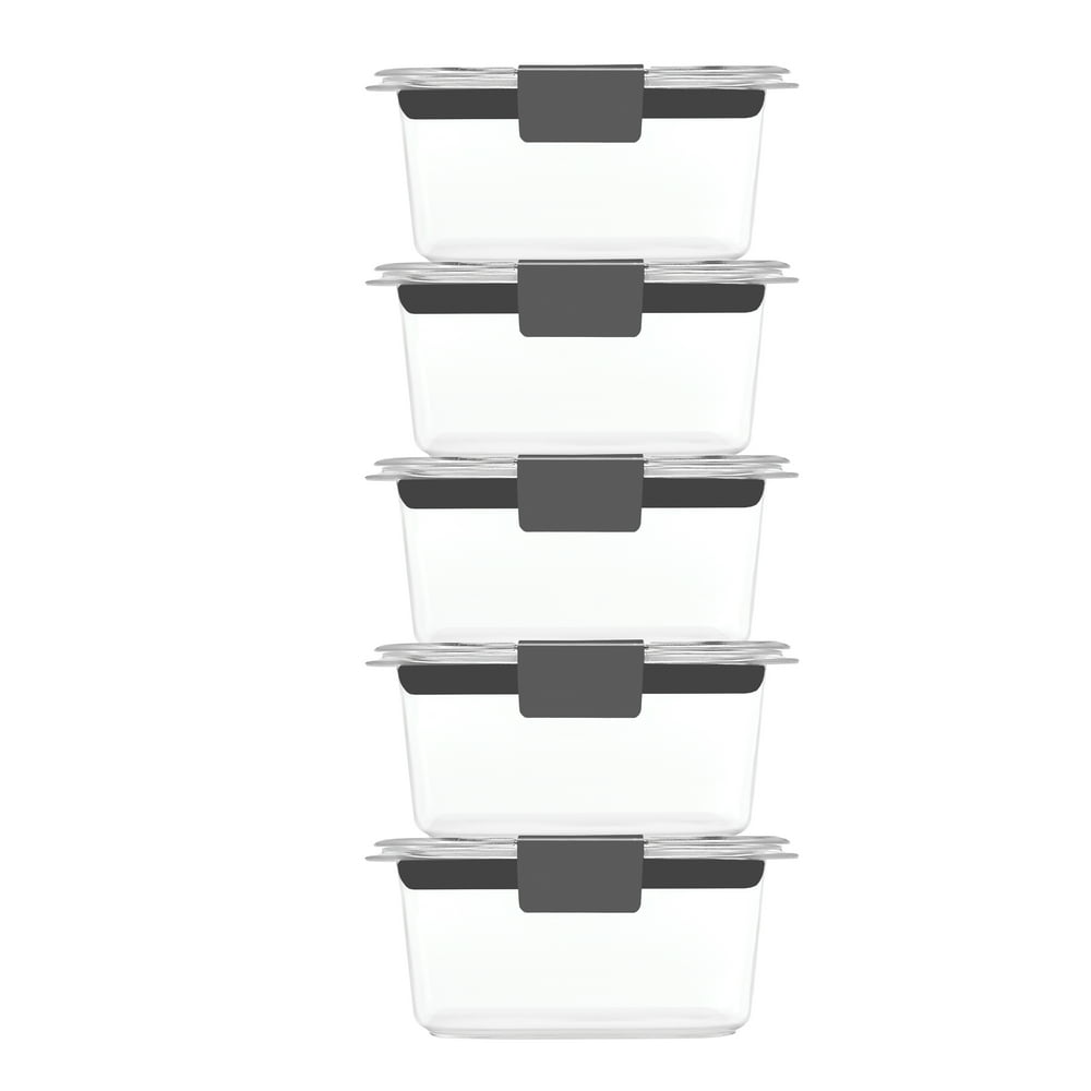 Rubbermaid Brilliance Food Storage Containers, LeakProof, BPA Free, Clear Tritan Plastic, 1.3