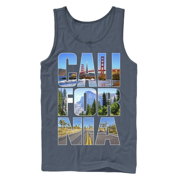 Men's Lost Gods California Attractions  Tank Top Navy Blue X Large