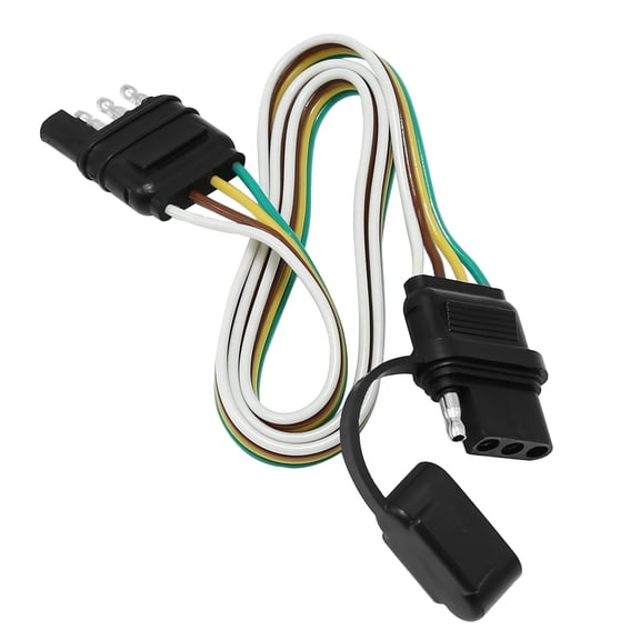 Anxingo 4 Pin Trailer Light Wiring Harness Adapters,4 Wires 4-Way Plug 4 pin Flat Wire Extension Male & Female Connector 32Inch Long
