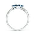 thumbnail image 2 of ANGARA Natural Round 1.2 ct London Blue Topaz Two Stone Ring with Diamonds in 925 Sterling Silver for Women (Size-5mm) | November Birthstone Jewelry for Women | London Blue Topaz Ring (Ring Size- 7.5), 2 of 9