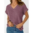 thumbnail image 5 of AELand Women Tops V Neck Short Sleeve T-Shirts 2025 Spring Fashion Dressy Casual Business Tunic Blouses,S~2XL, 5 of 8