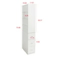 thumbnail image 2 of 70.87" H Wooden Book Shelf with 4-Tier Shelf, Narrow Display Storage Cabinet with  3 Side Drawers, Modern Tall Bookcase  for Living Room, Home, Office, White, 2 of 8