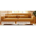 thumbnail image 3 of Newest Luxury Orange Velvet Sofa with Gold Accents - Modern 3-Seat Couch for Primary Living Space & Apartment Decor​, 3 of 12