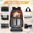 thumbnail image 5 of HUISEFOR Vintage Baseball Print Kids Backpack Set 4 Pcs Patriotic Sport Waterproof Kids School Bag with Lunch Box, Pencil Case and Water Bottle Cover for Baseball Fan Boys, 5 of 8
