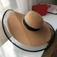 thumbnail image 5 of Zhaomeidaxi Womens Sun Straw Hat Wide Brim  Summer Hat Foldable Roll up Floppy Beach Cap for Women for Outdoor, 5 of 8
