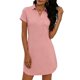 thumbnail image 1 of Vestido de Camiseta de Manga Corta para las Mujeres Vestido de Camiseta Suelta Casual, Cambio Sólido con Cuello Y Bolsillo para Primavera Verano, 1 of 5