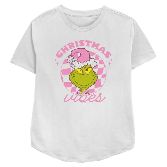 Womens The Grinch Checkered Christmas Vibes T Shirt