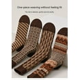 thumbnail image 2 of Milk Tea Color Double Needle Double Sock Women Autumn And Winter Brown Wireless Head Retro Cotton Small Leather Shoes Socks 2PCS, 2 of 8