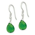 thumbnail image 2 of Sterling Silver Dark Green Crystal Dangle Earrings, 2 of 3