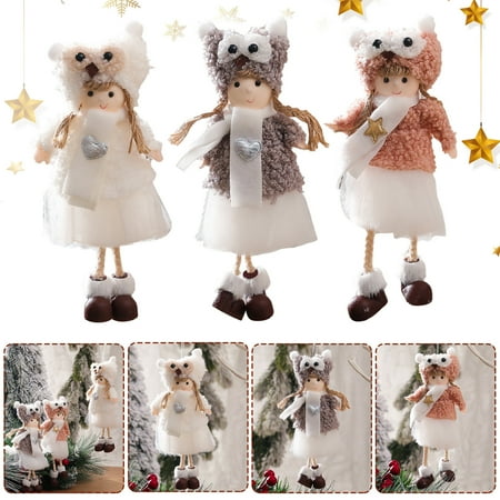 

QWY Christmas Net Yarn Cute Plush Angel Pendant Doll Gift Christmas Tree Pendant Pendant Accessories