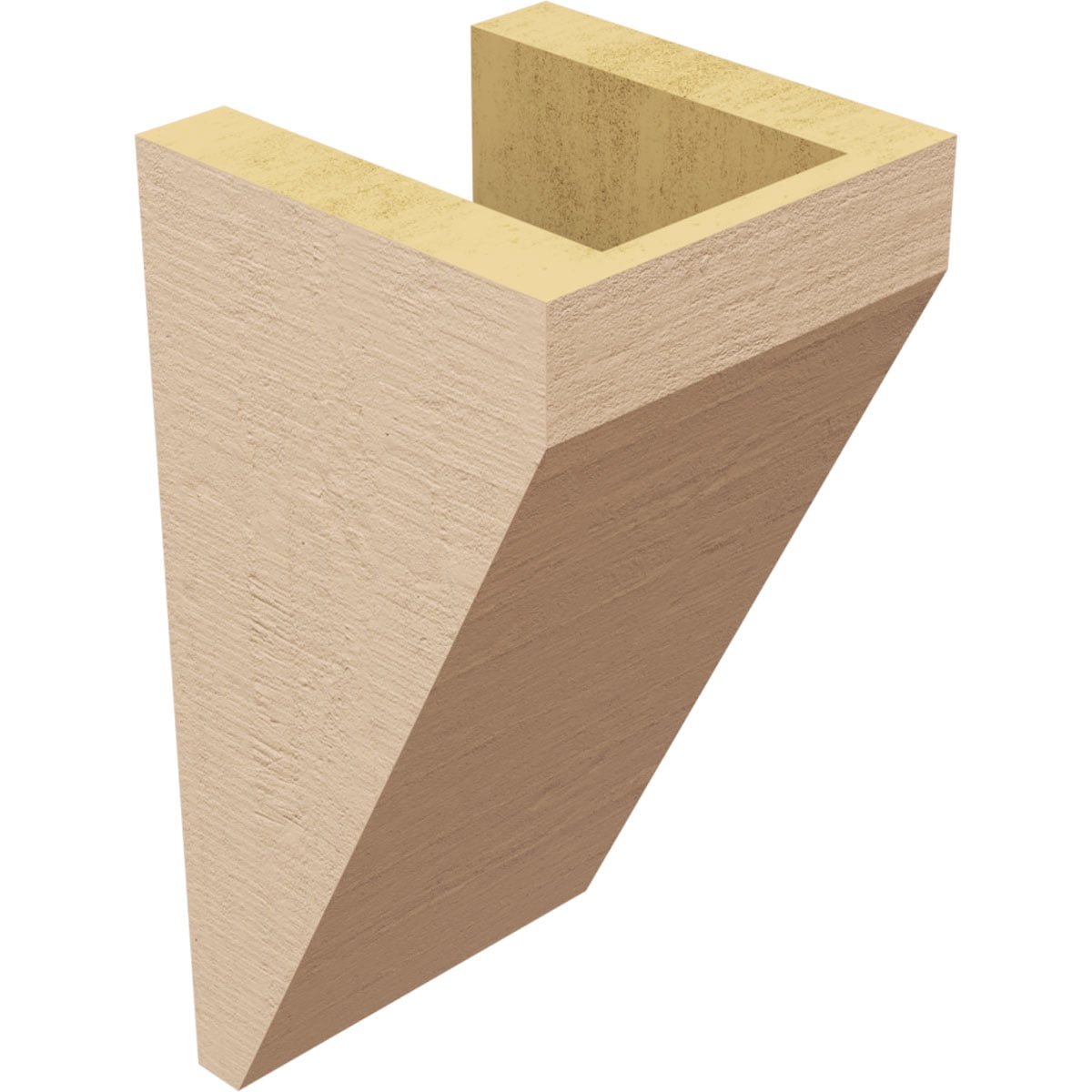 5"W x 5"D x 10"H Wide Concord Rough Cedar Woodgrain TimberThane Corbel, Primed Tan