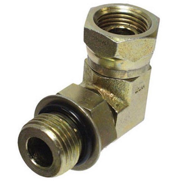 Apache 39006126 .50 in. Male O-Ring x .37 in. Female Pipe, 90 Degrees Swivel, Hydraulic Adapter