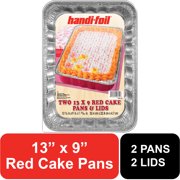 Handi-Foil Aluminum Cake Pans with Lids, 13 x 9 Inch, 2 Count