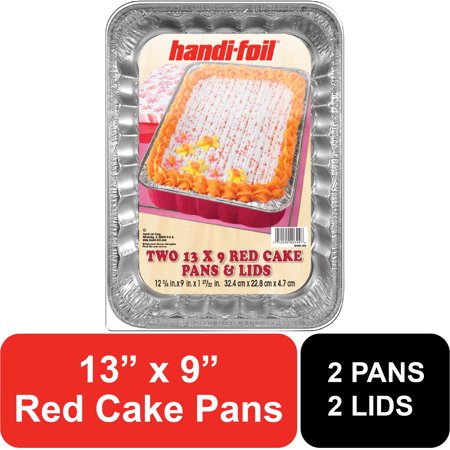 Handi-Foil Aluminum Cake Pans with Lids, 13 x 9 Inch, 2 Count