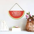 thumbnail image 2 of Eveokoki Watermelon Door Sign Hello Summer Door Hanger Wood Front Door Wreath Decor Wall Hanging Housewarming Gift Home Decor, 2 of 5