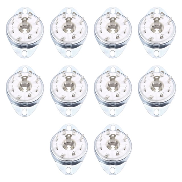10 Piezas de Base de Válvula de Cerámica con Conector de Tubo Octal K8A de 8 Pines para EBL21 ECH21 4P1S 5B254 7N7 4J1S