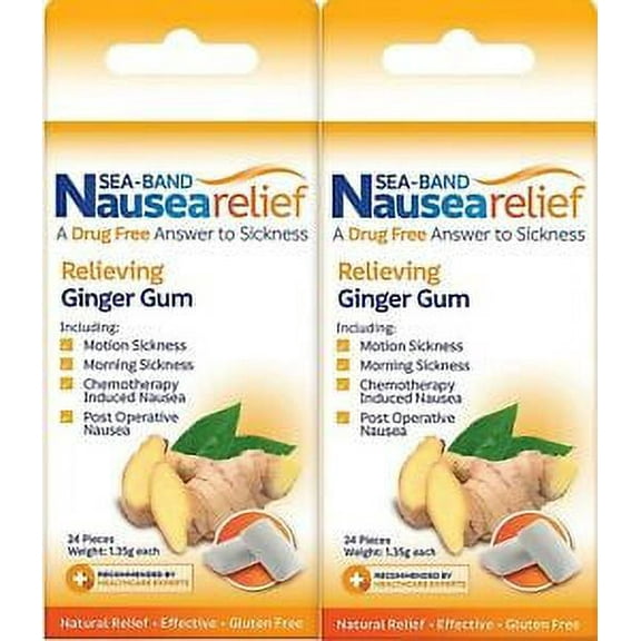 Sea-band Anti-Nausea Ginger Gum 24ct ( 2 pack )