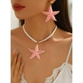 thumbnail image 2 of Juego de Aretes y Collar Estrella de Mar Rosa Bohemia 3 Piezas, 2 of 7