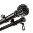 thumbnail image 4 of InStyleDesign  Gradient 1 inch Diameter Adjustable Double Curtain Rod Black 48 to 84 inches Black Finish, 4 of 5