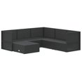 thumbnail image 2 of vidaXL 6 Piece Garden Lounge Set with Cushions Black Poly Rattan, 2 of 5