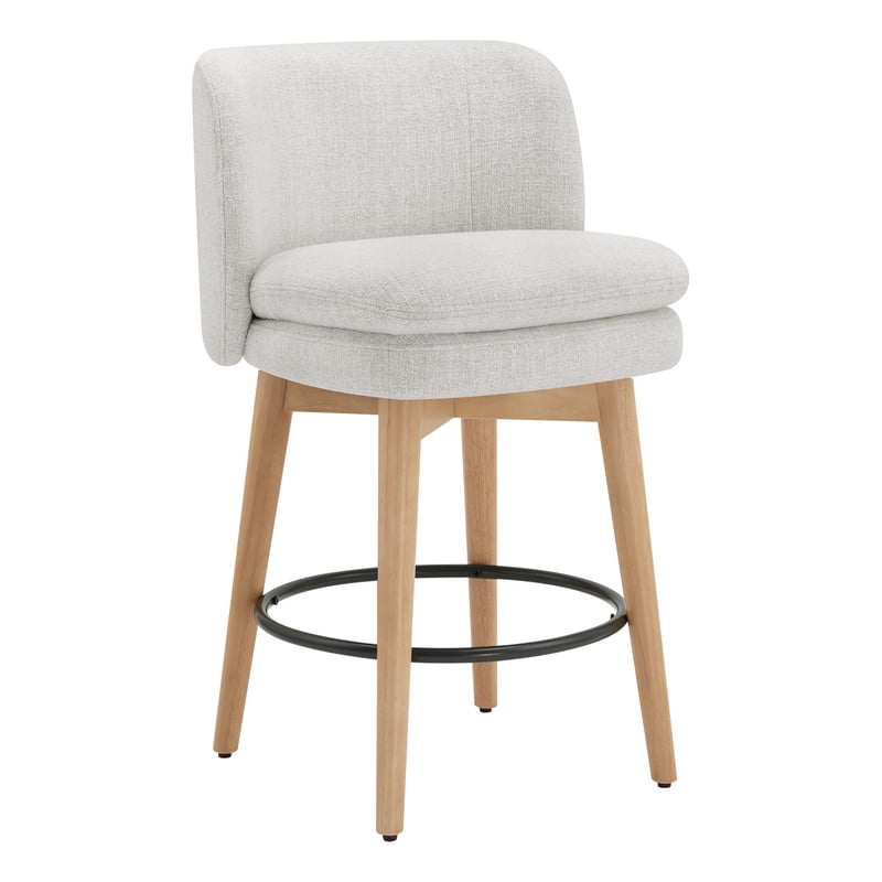 Spruce & Spring Swivel Upholstered Counter Stools Set of 2 Indoor Fabric Stools